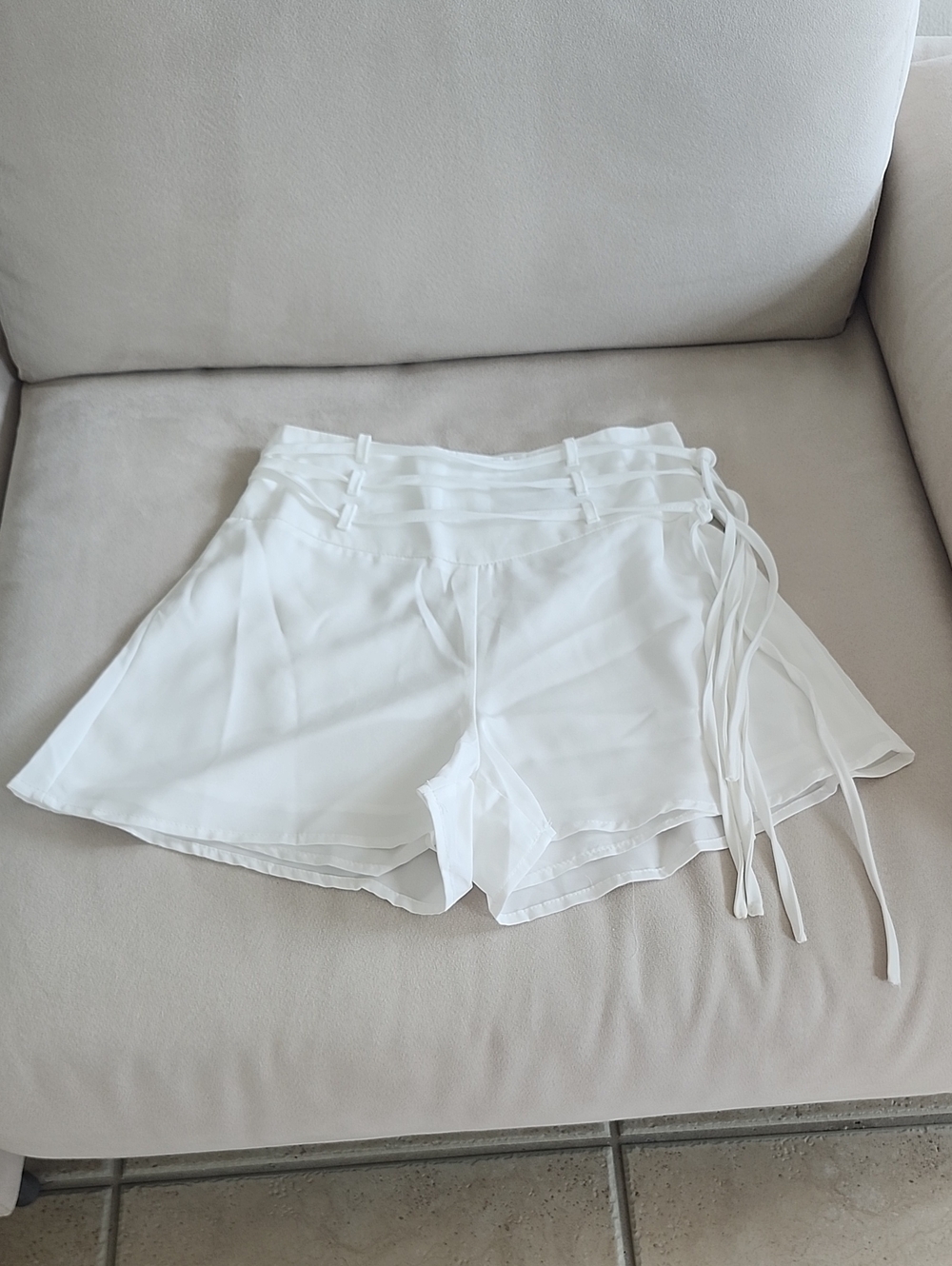 White Women's Wrap-Style Shorts